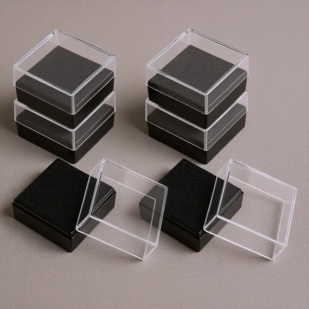 6Pcs Badge Display Box Clear Acrylic Brooch Storage Holder with Lid Lightweight Portable Pin Organizer for Jewelry Display