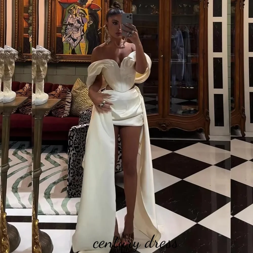 Customized Exquisite V-neck Mermaid Evening Dress Charming Ruched  Prom Dress Off The Shoulder Party Gown  вечернее платье image 5