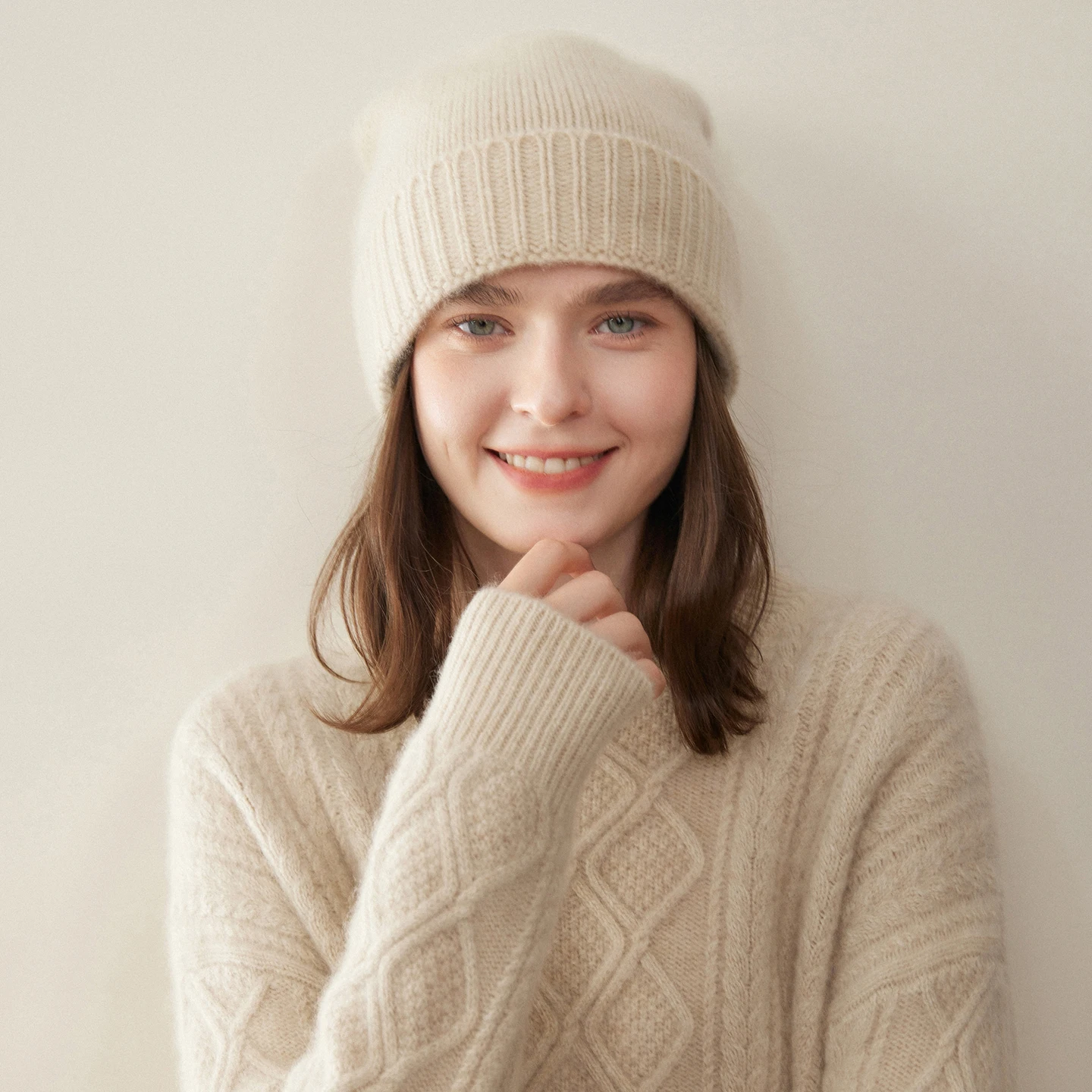 Women's/Men's Winter Hat 100%Quality Cashmere Beanie Cap Unisex Bonnet Solid Knitted Hats Soft Thicken Warm Caps Outdoor Casual