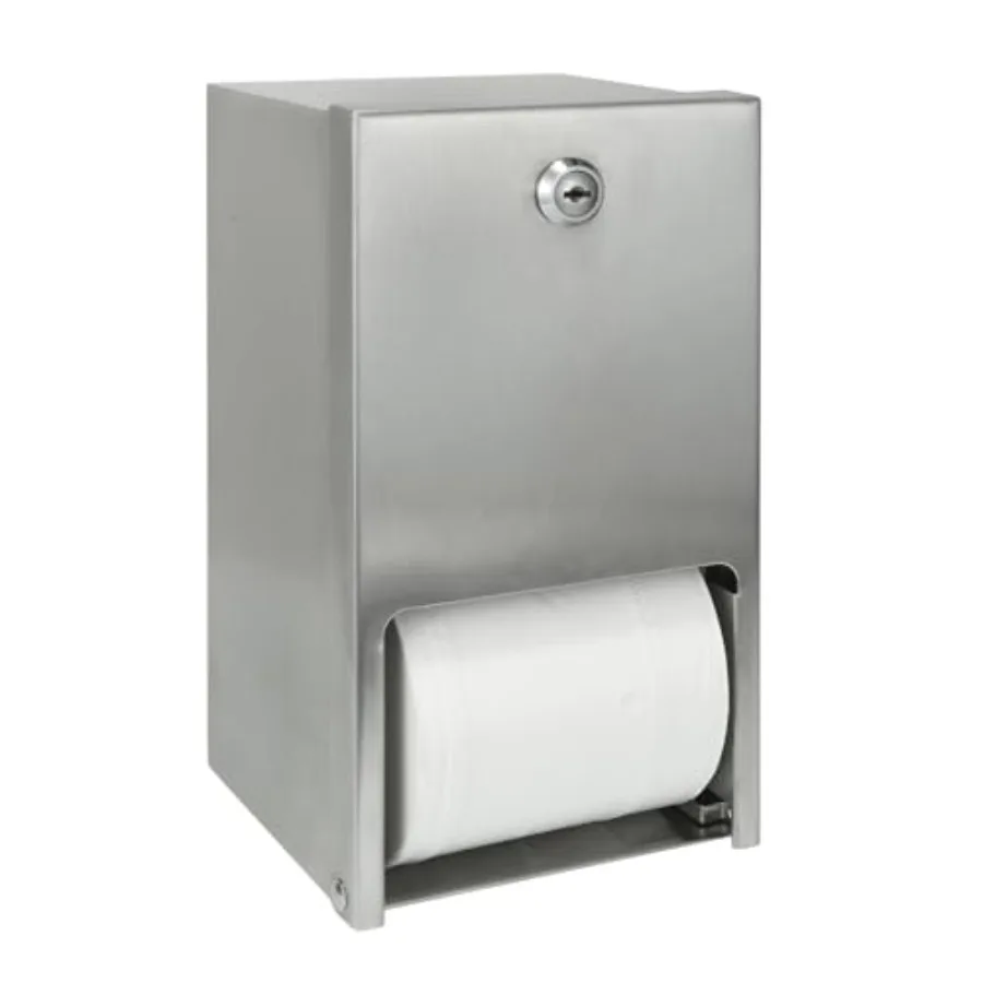

2 Roll Stainless Steel Commercial Toilet Paper Dispenser, Heavy Duty Wall Mount Tissue Holder with Lock for Restroom/Bathroom
