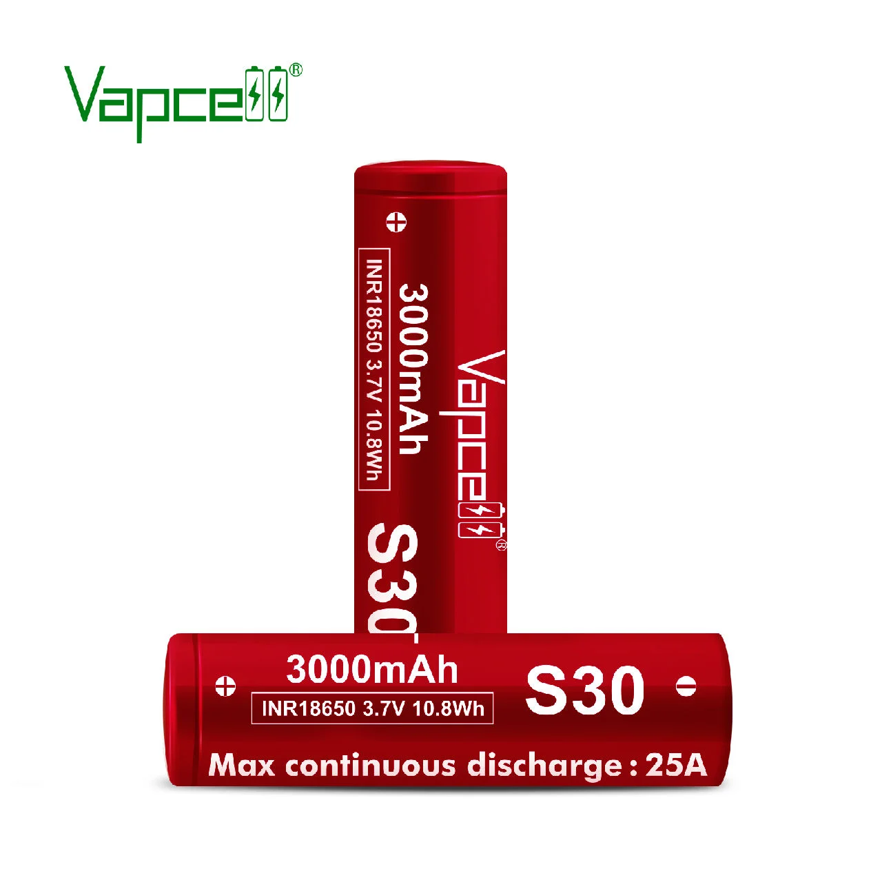 Vapcell S30 INR 18650 3000mah 25A 3.7V baterai Lithium untuk senter mirip dengan 18650 VTC6A Beat 30q Hg2 vtc6 vtc5a