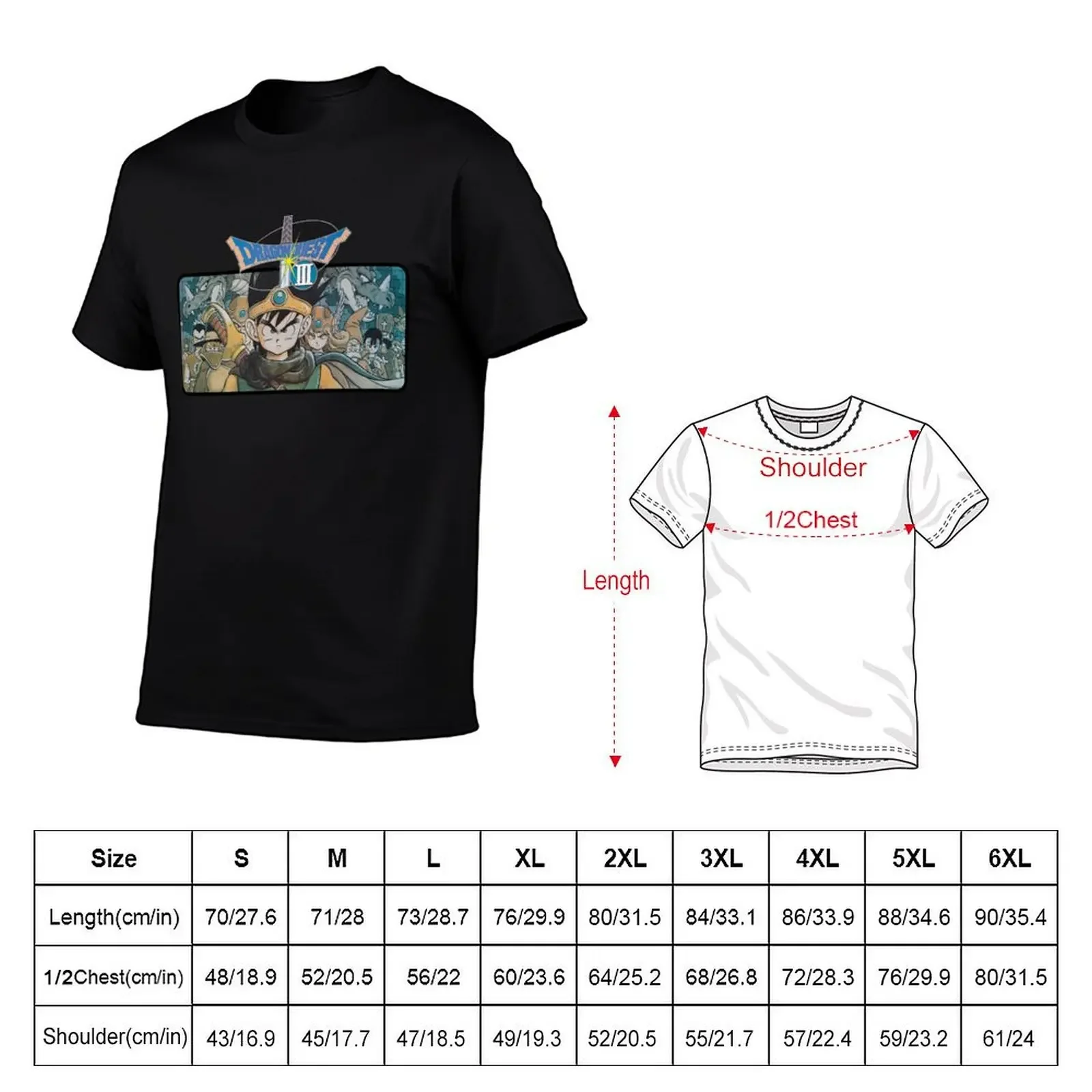 Dragon Quest 3 Famicom Cover Art T-Shirt oversized oversized t shirt sports fans mens t shirt