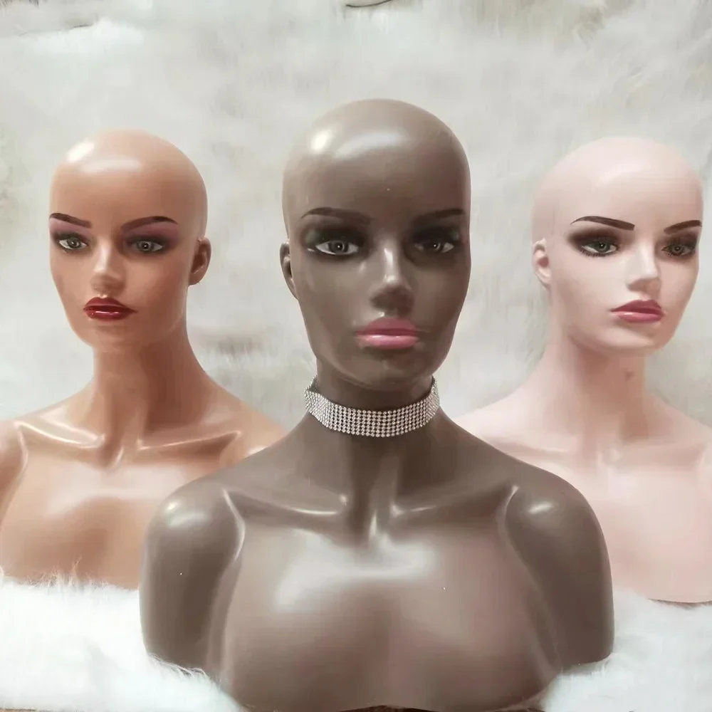 Female mannequin head shoulder display mannequin head bust wig makeup beauty accessories show