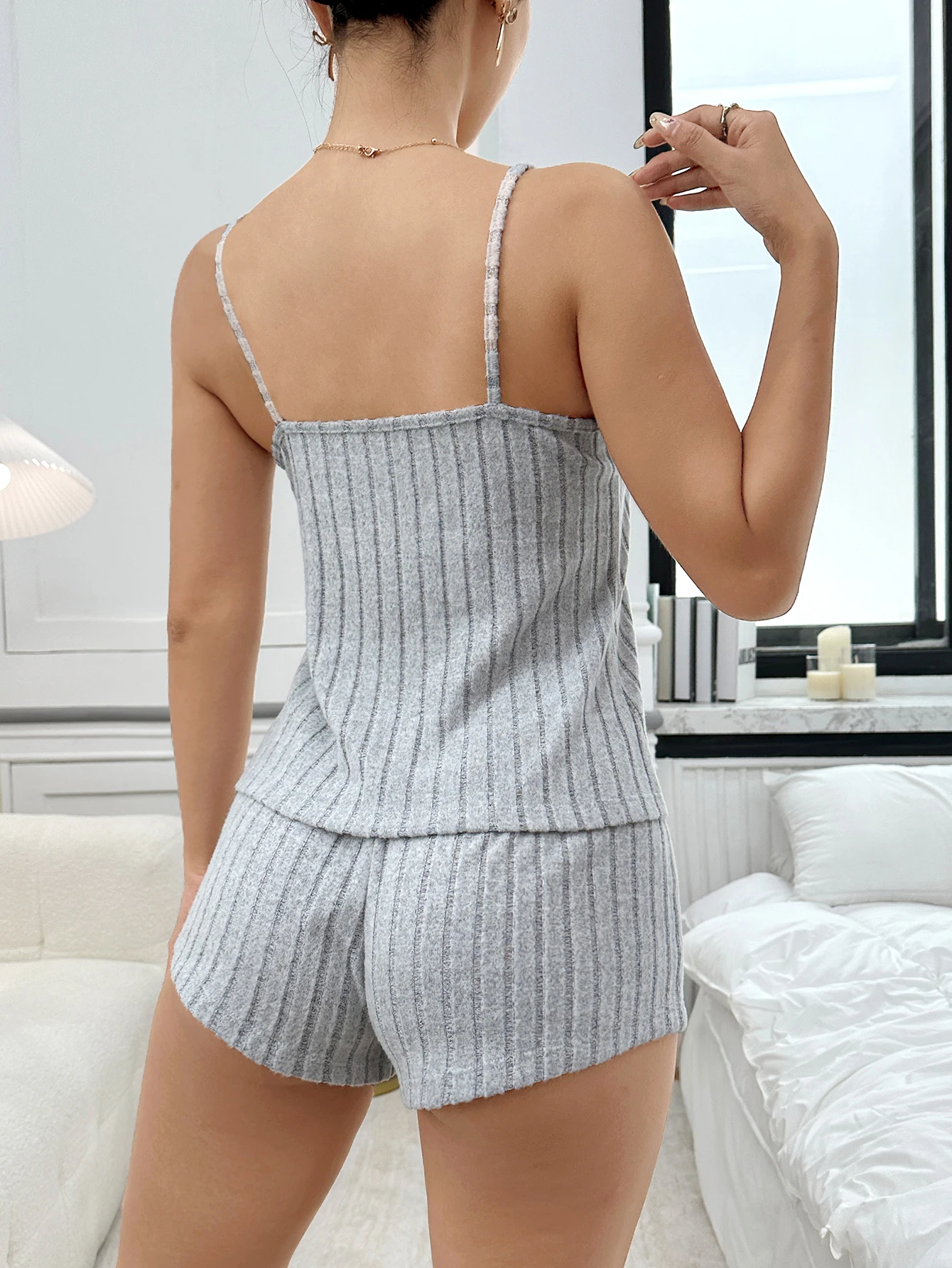 2-Piece Spring and Summer Women's Pajamas, Fashionable, Comfortable, Casual, Breathable, Sleeveless, Strapless, Can Be Worn Outdoors image 6