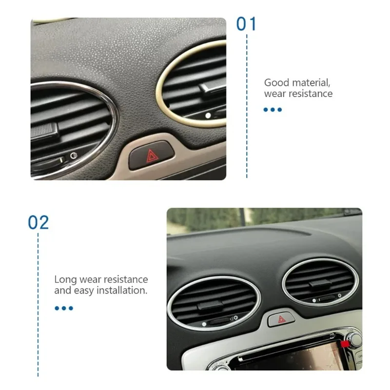 4Pcs for Ford Focus 2 MK2 2005-2013 Auto Accessories Car Air Conditioning Trim Outlet Decoration Circle Ring Sticker