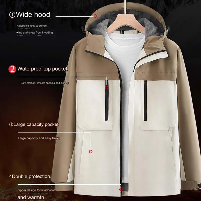 customized logo zipper Hooded Color splicing jacket Winter Puffer Heated Jacket Men Stylish Electric Graphene LS-C5599