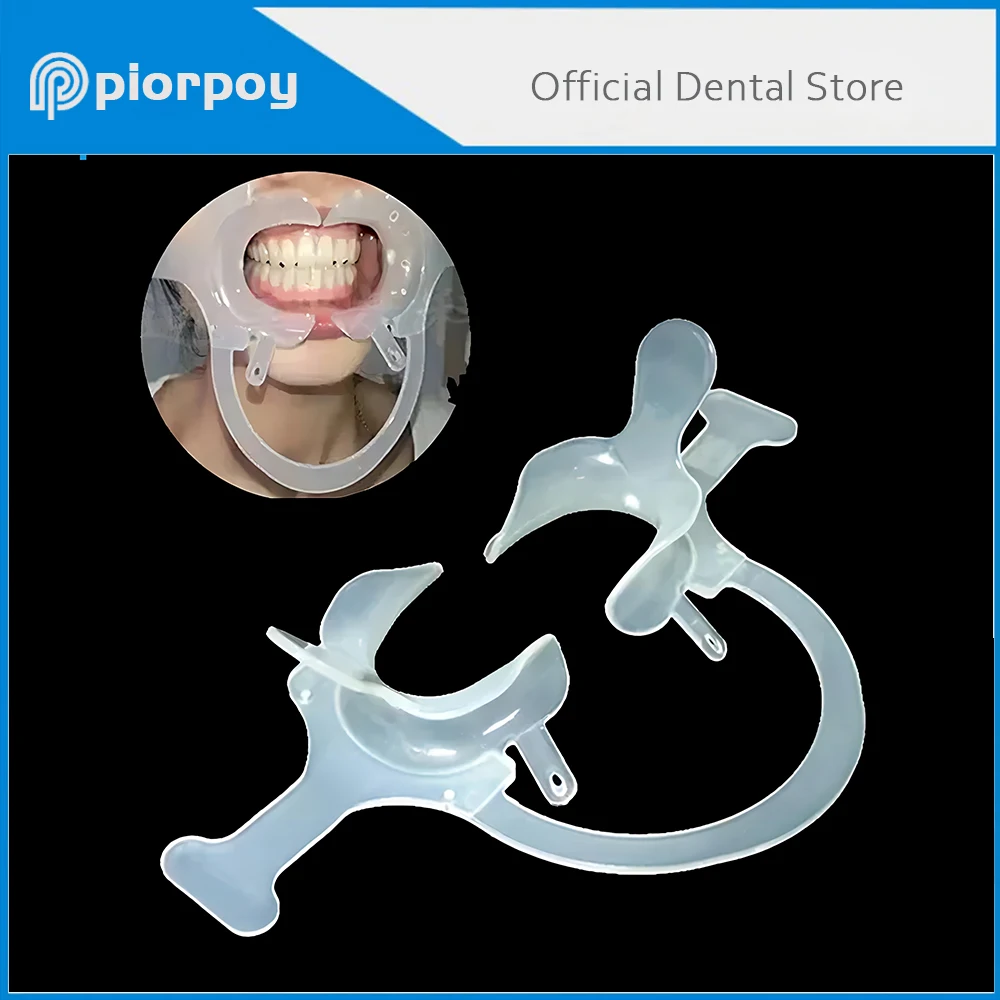 

PIORPOY 1 Pcs Cheek Retractor Dental Mouth Spreader Lip Shape Opener Milky White C-shaped With Handle Opener Dentistr Equipment