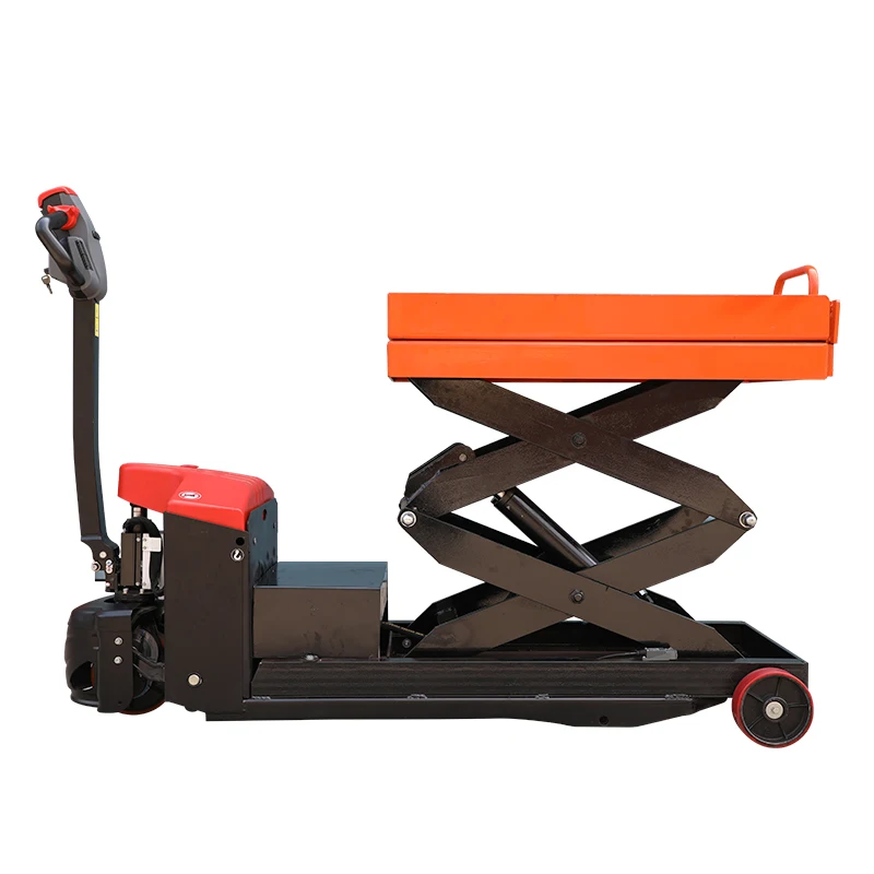 Electric Walking Hydraulic Scissor Lift Table Platform 1500kg Truck Trolley Cart