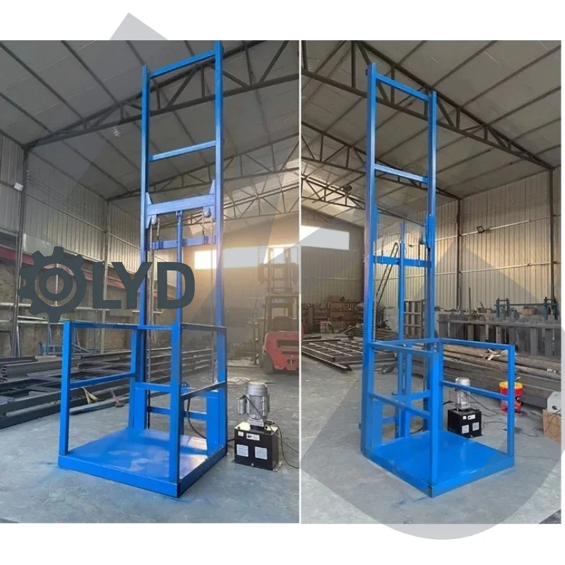 Plateforme élévatrice électrique pour marchandises, mini-ascenseur hydraulique domestique, élévateur simple pour entrepôt et usine à rail unique
