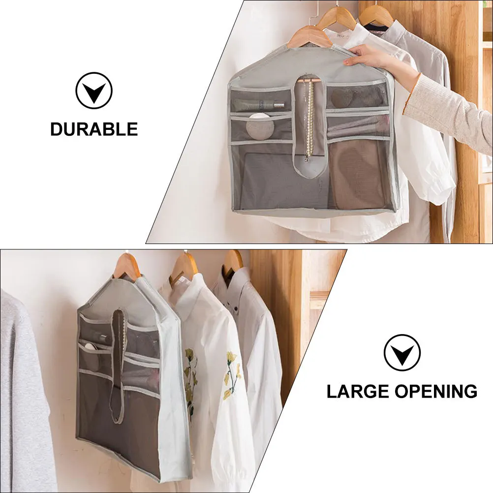 

1Pcs Easy Wash Wardrobe Suspension Bag Scratch Resistant Sock Storage Pouch Gray Wardrobe Hanging Bag Hanging Storage Pouch