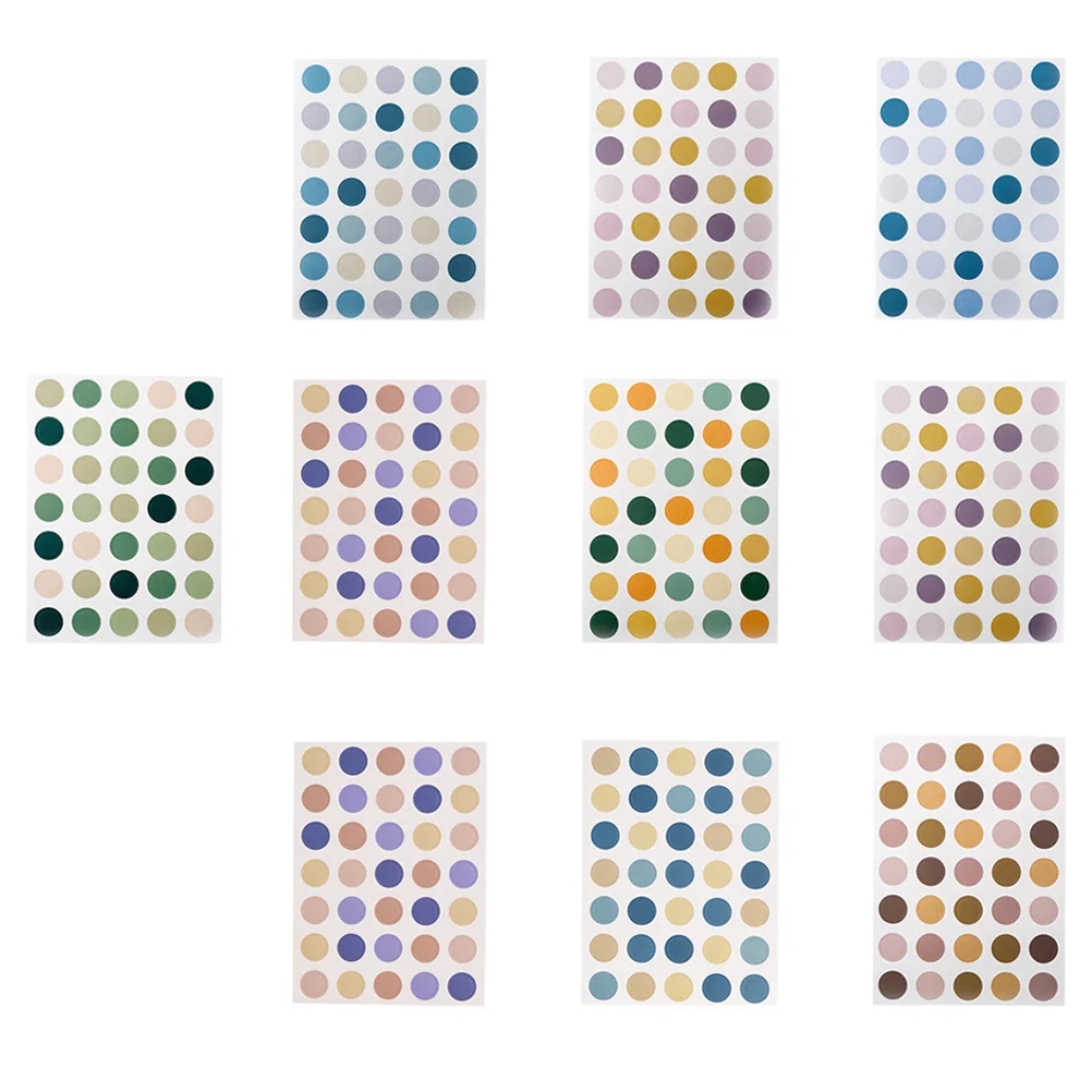 20 Sheets Stickers Translucent Circle Labels for Journal Scrapbook Album Gift Wrapping Seal Decals Diary Stickers