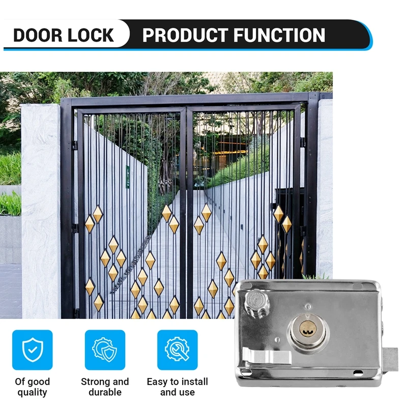 Exterior Door Locks Security Anti-Theft Lock Multiple Insurance Lock Wood Gate Lock Hardware Indoor Dormitory