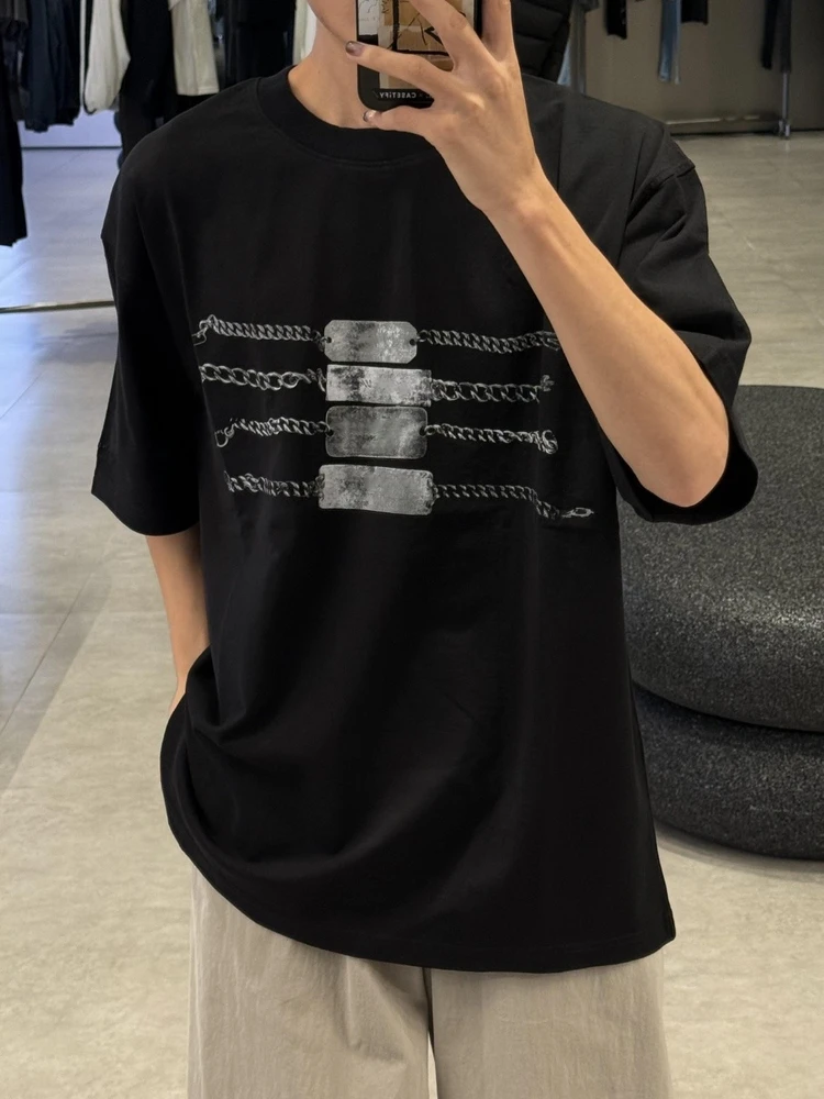 

Loose ort Sve T-irt ex Casual Sle Printed Cotton Spring 2026 Faionable Iron Bae Design for Men And Women