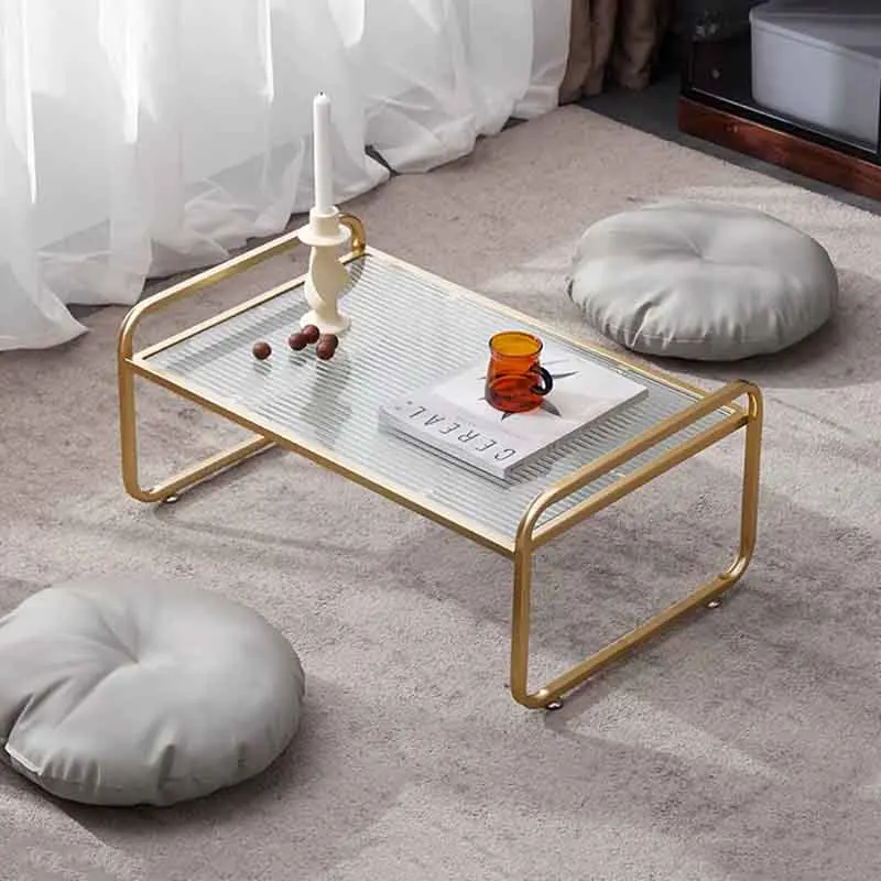 

Nordic Furniture Changhong Glass Tea Table Living Room Sofa Side Table Iron Art Tea Table Creative Storage Desk Home Accessories