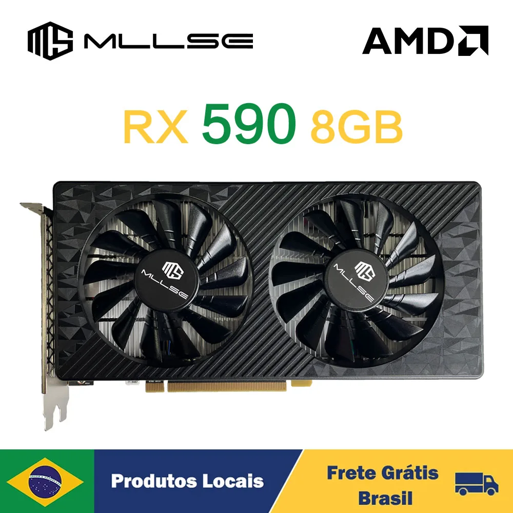 بطاقة رسومات Mllse-AMD RX للألعاب ، 8 جيجابايت ، GDDR5 ، 256 بت ، PCI Express ، x 16 ، وحدة معالجة مركزية راديون ، سلسلة 8 جيجابايت