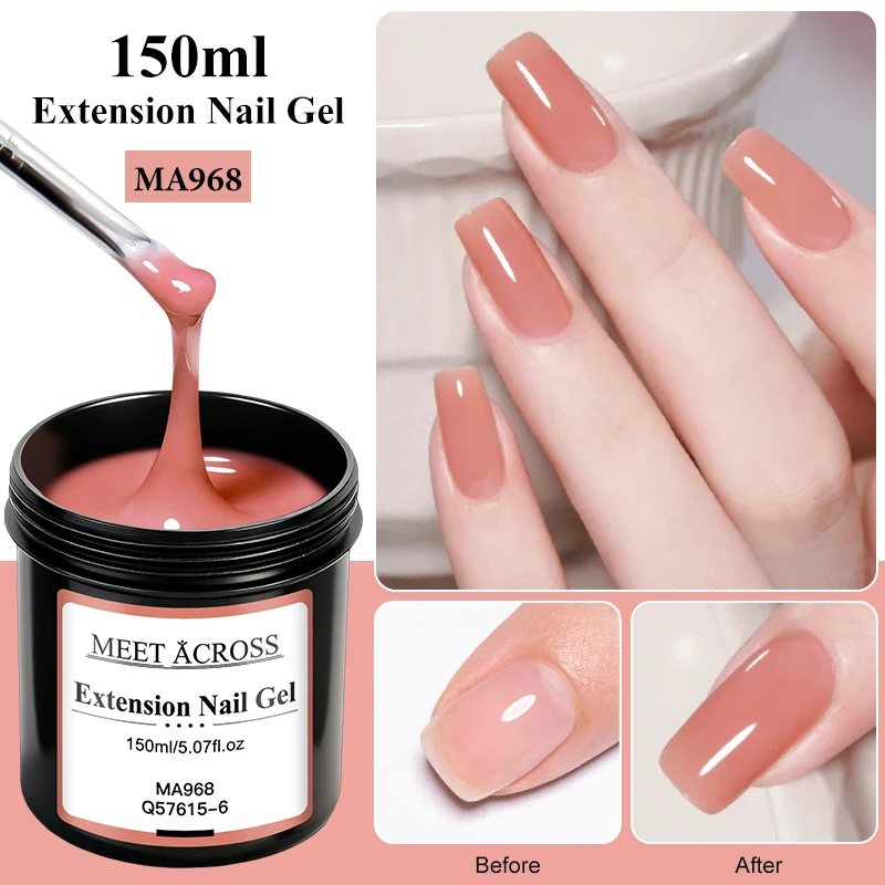 150 مللي سعة كبيرة تمديد سريع جيل للأظافر البولندية عارية الوردي حليبي الأبيض منشئ مسمار الفن ورنيش مانيكير لتقوم بها بنفسك مستلزمات الأظافر