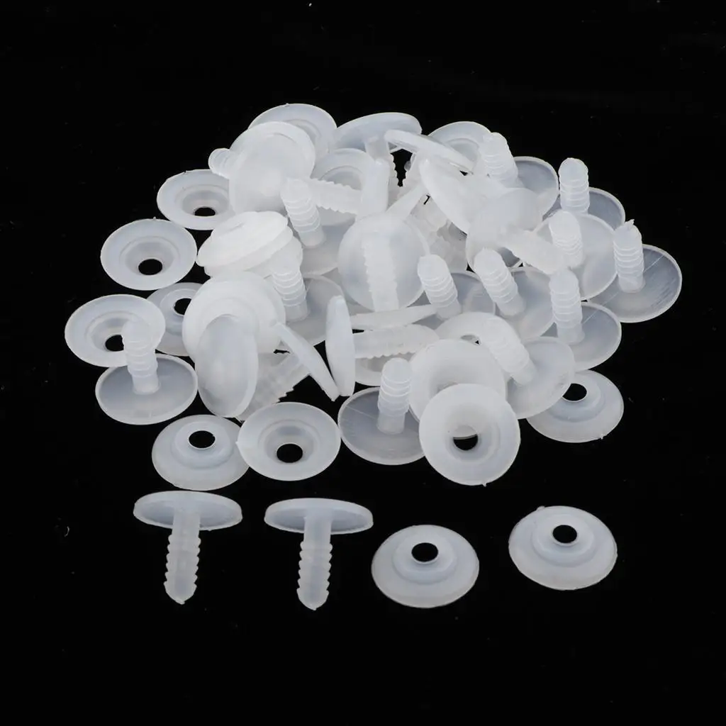 20mm ABS Doll Joints White Color Moveable Limbs Set for Handmade Teddy Bear Decorative Dolls Craft Projects