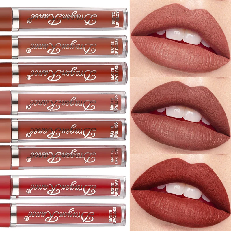 3 قطعة معجون الفول لون أحمر الشفاه مجموعة الحليب البرتقالي ماتي ملمع الشفاه عدة طويلة الأمد لون الشفاه الوردي مقاوم للماء مستحضرات التجميل ماكياج #1