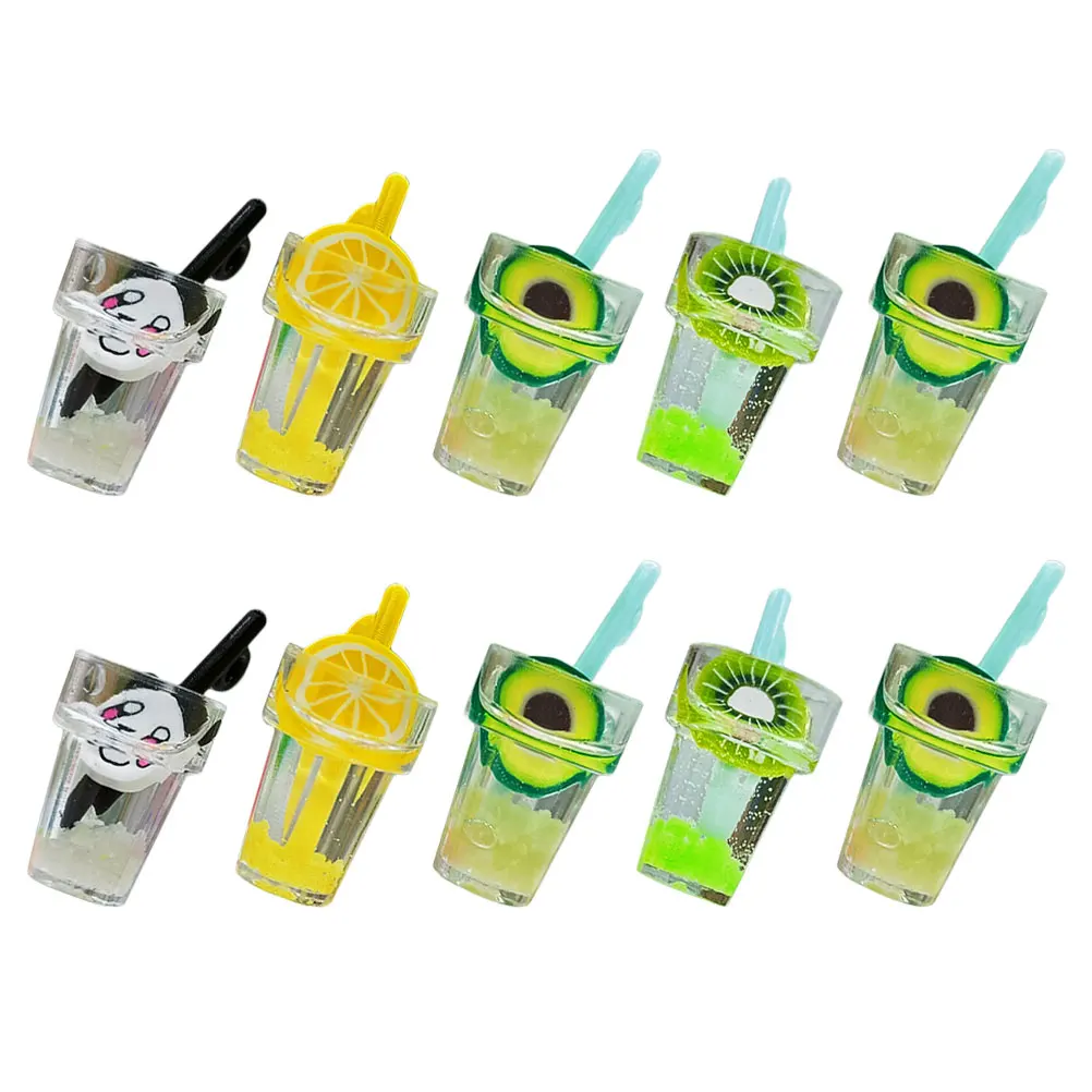 10 個 DIY アクセサリー模擬ミニドリンクボトルドリンクプラスチックミニチュアごっこ