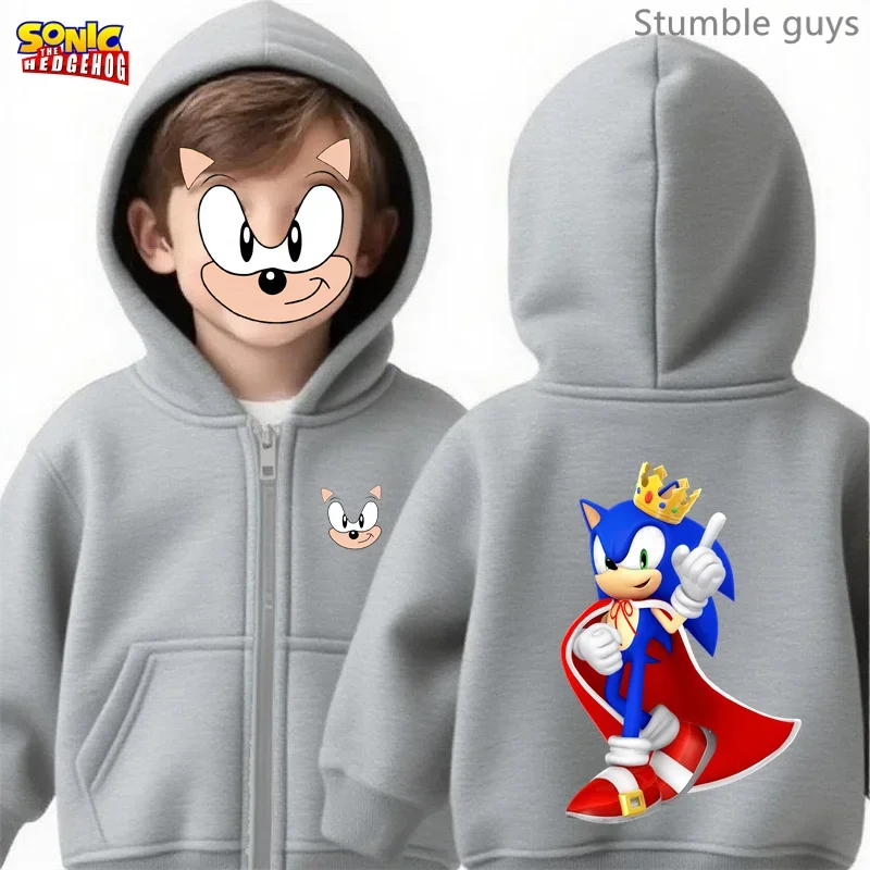 سونيك كيدز أنيمي الرمز البريدي هوديي ربيع الخريف كول الأولاد ملابس الفتيات ملابس رياضية مباراة الجينز