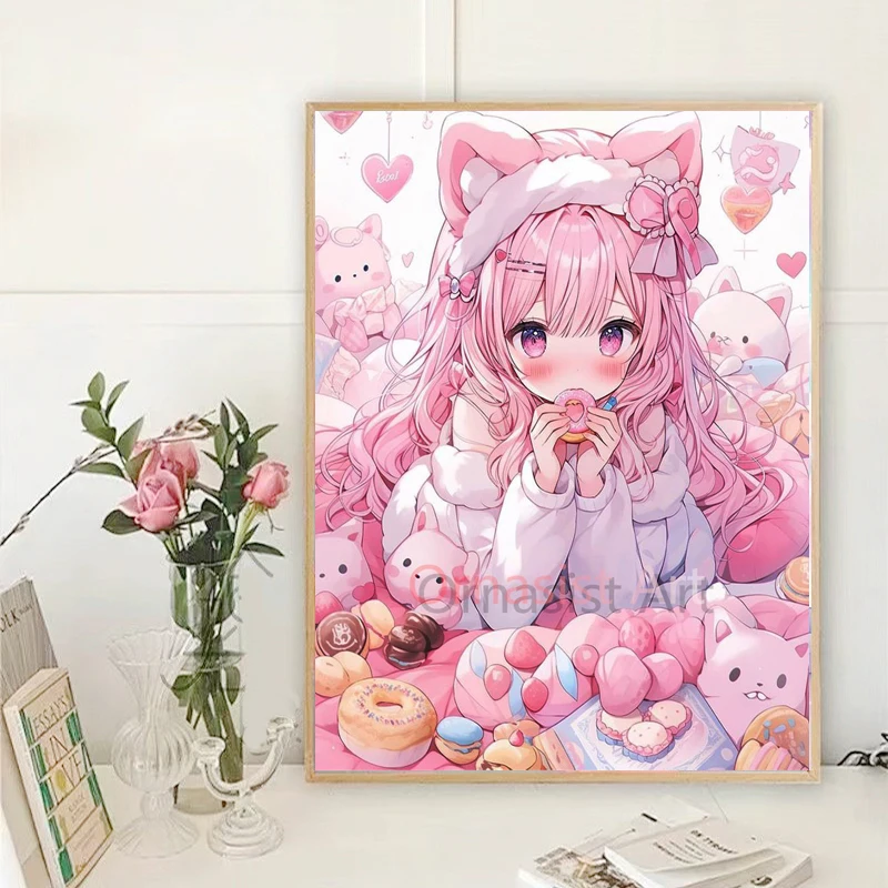 100% الجنية الغبار الماس اللوحة 2025 جديد الكرتون فتاة كامل كريستال فسيفساء التطريز 5d Diy بها بنفسك عبر الابره عدة ديكور المنزل هدية