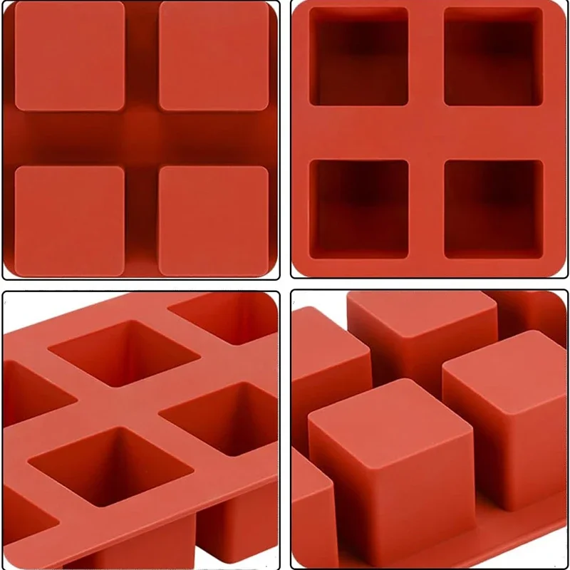 8 Cavity Square Mousse Cake Mold For Baking Cube French Dessert Mould Chocolate Brownie Candle Soap Making Supplies Pastry Tools