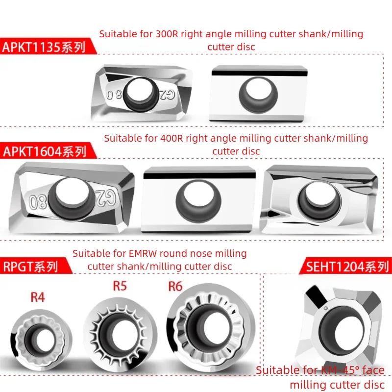 APKT1135 APKT1604 APGT1604 SEHT1204 H01 2 أداة القطع الألومنيوم تحول أداة كربيد إدراج طحن إدراج أدوات مخرطة معدنية باستخدام الحاسب الآلي #3