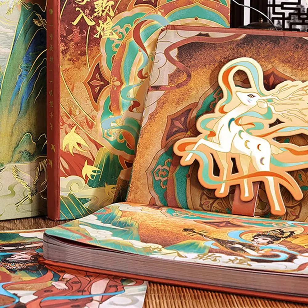Chinese Style Full-Color Notebook Hardcover China-Chic Notepad Creative Design Good-looking 3D Pattern Scrapbook Office Supply