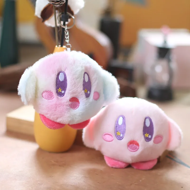 Kawaii Cute Kirbys Wallet Student Backpack Pendant Car Keychain Doll Mini Accessories Toy Gift