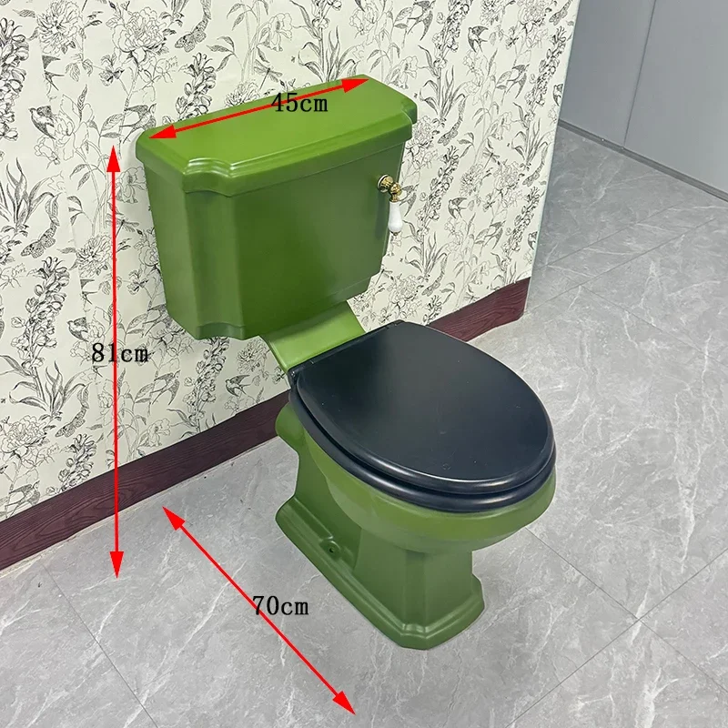 Retro Green Toilet High Quality Easy to Use Quick Drain Waterproof Durable Build Easy to Clean Anti-Corrosion Modern Design