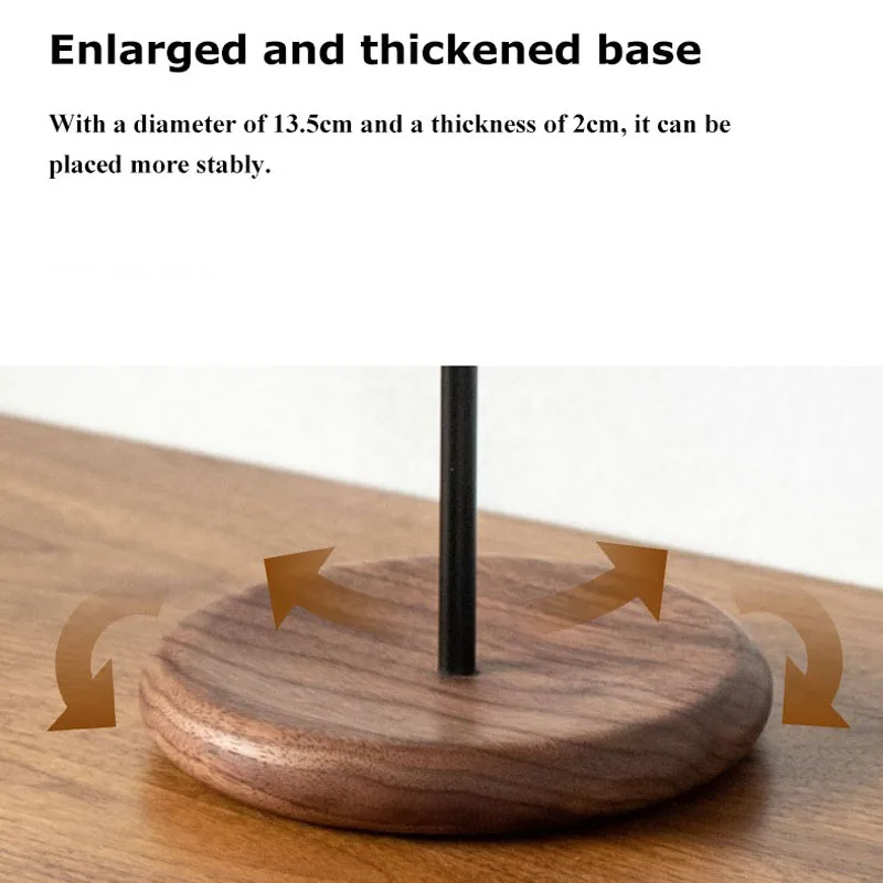 Изогнутая подставка для наушников из орехового дерева + держатель для игровой гарнитуры из алюминиевого сплава, настольная полка для дисплея с утолщенным противоскользящим основанием