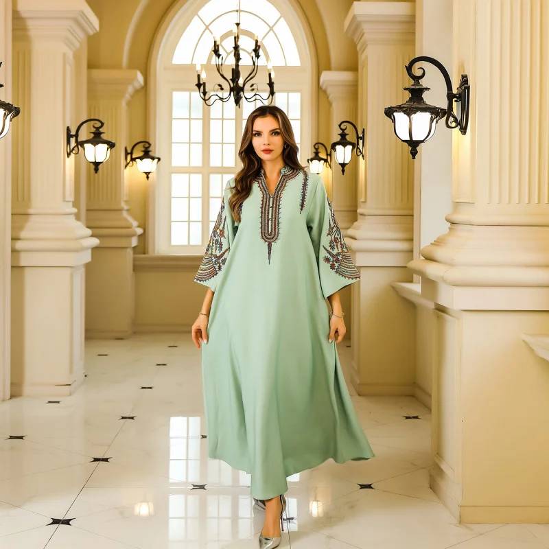 Eid Ramadan Elegant Arabian Abaya Dubai Luxury Embroidery Evening Party Dress Kaftan Caftan Kebaya Islamic For Women Vestidos