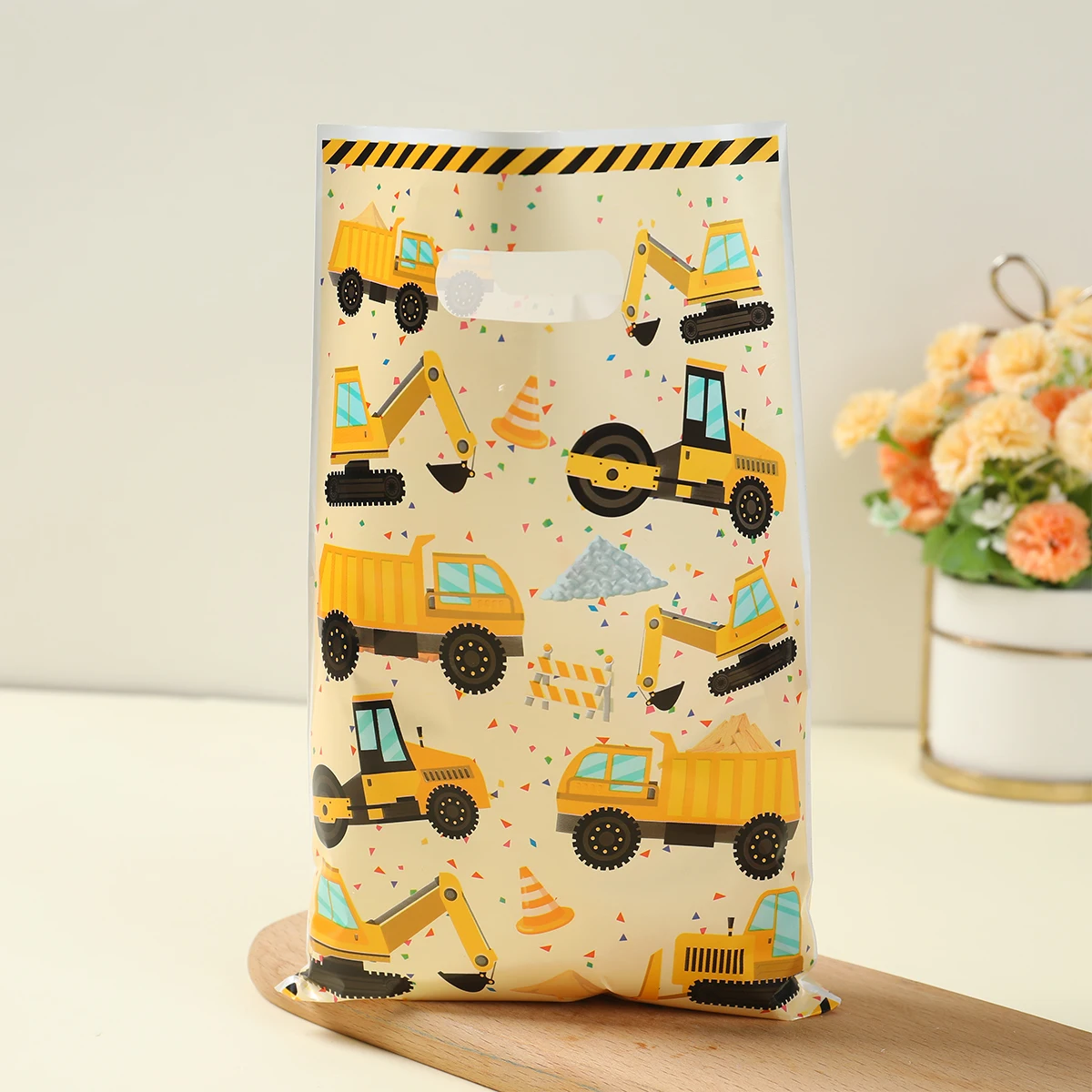 Construction Candy Bags Cookie Candy Bags Engineering Vehicle Theme Birthday Party Decor Kids Boy Baby Shower Supplies Gift Bags