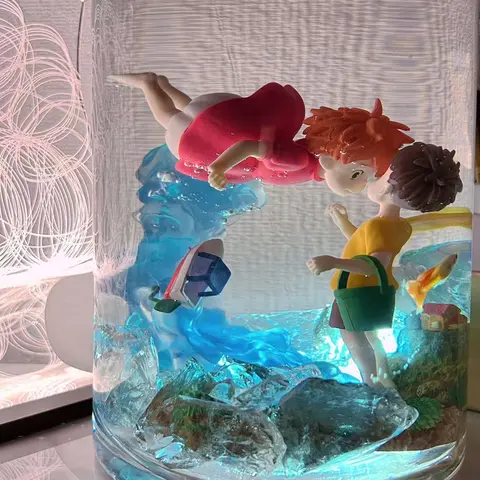 Ponyo sur la falaise Figurine Ponyo Sousky Seagal Figurine Pvc Gk Statue Anime Figurine d'action 15 cm modèle poupée Collection jouet enfant cadeau