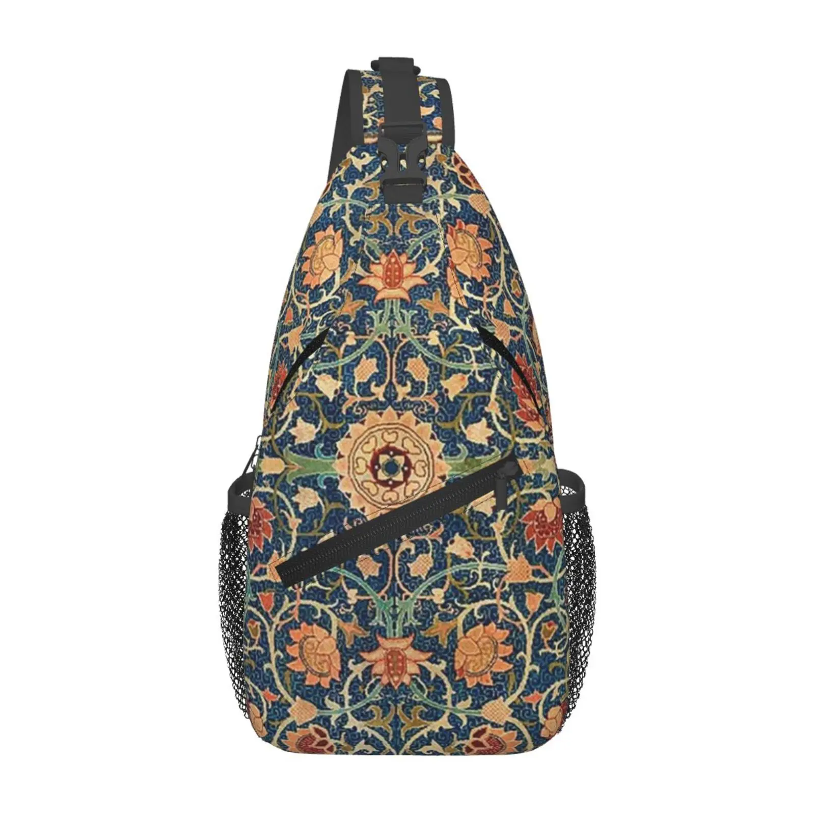 Holland Park William Morris Pattern Sling Bag Men Women Chest Bag Car Shoulder Backpack Daypack for Hiking Outdoor Sports Bag