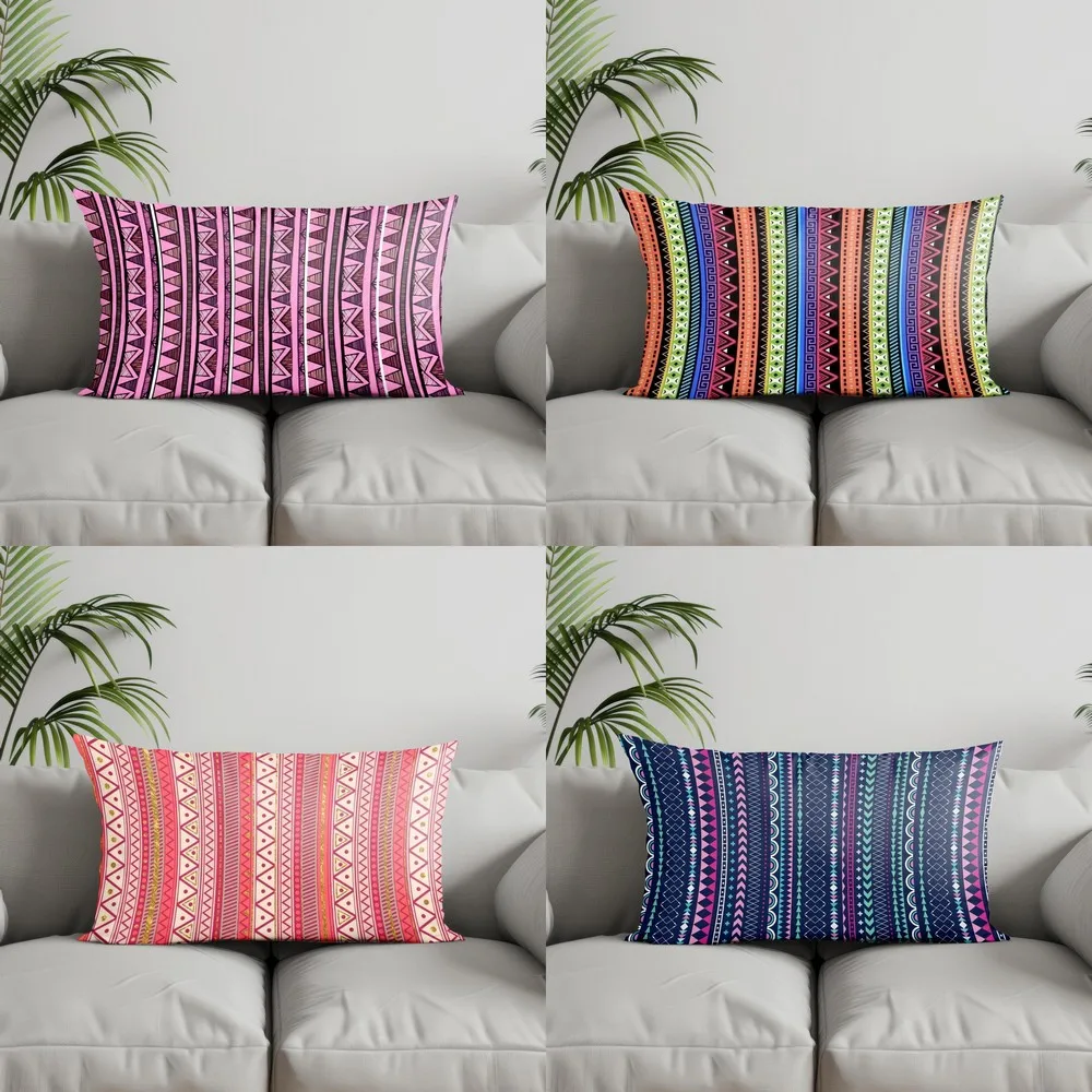 

Home Decor Colorful Geometric Pattern Pillowcase Suitable For Sofa Bedroom Car Pillow Cover Cushion Rectangular Back Cushion