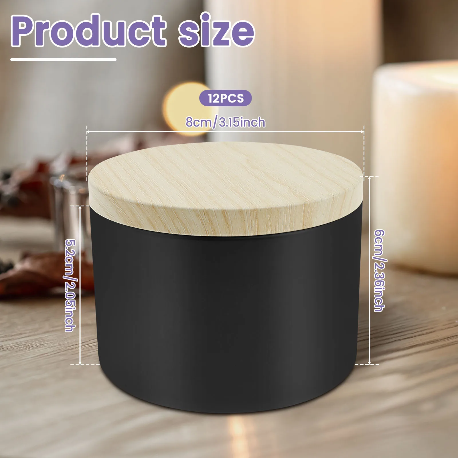 12Pcs 8oz Iron Empty Candle Tins for Making Candles Compact Candle Making Jars Multipurpose DIY Candle Container With Lid