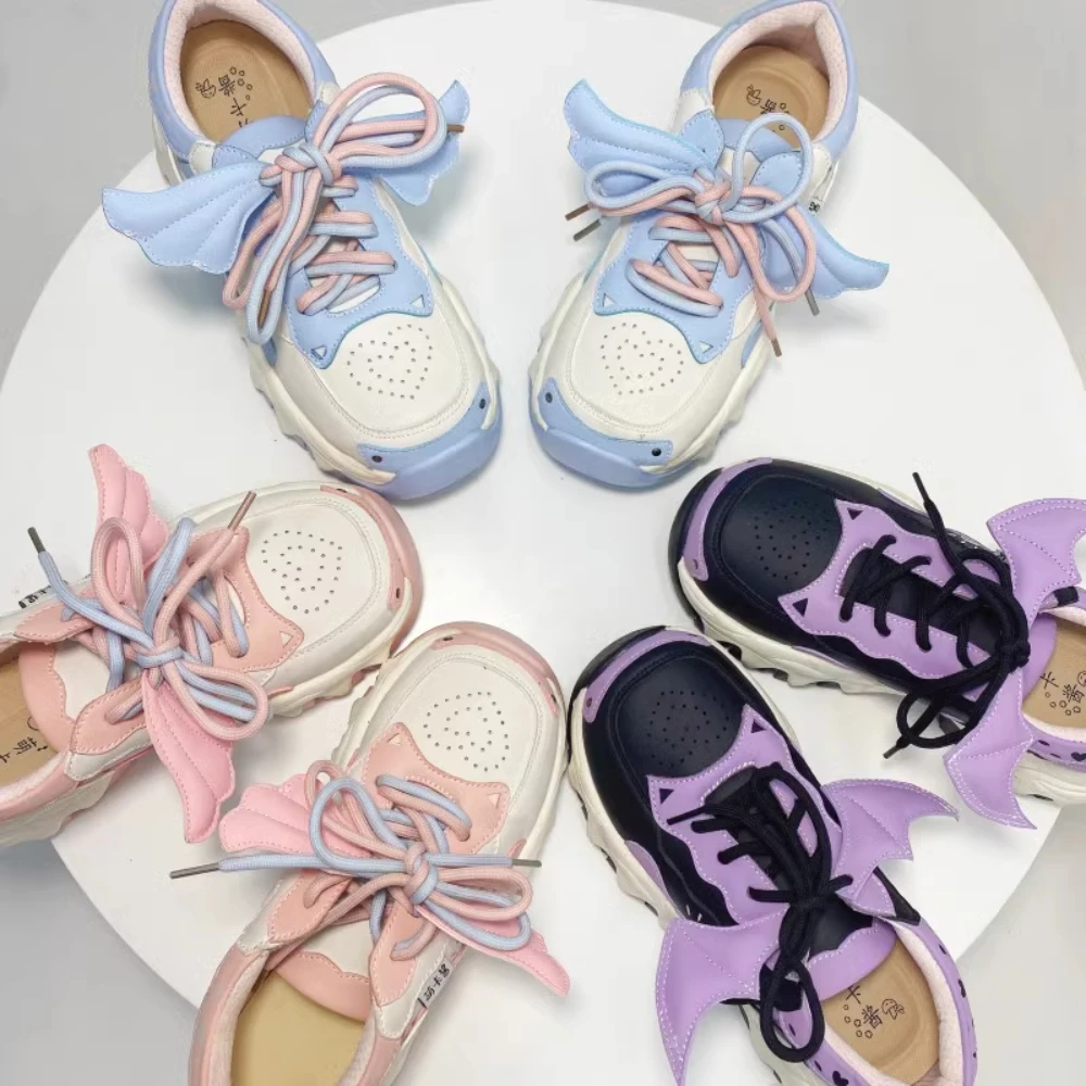 

Lolita Shoes for Women Pink Casual Sneakers Student Platform Breathable Middle Heel Student Summer Girls Single Shoes Pumps