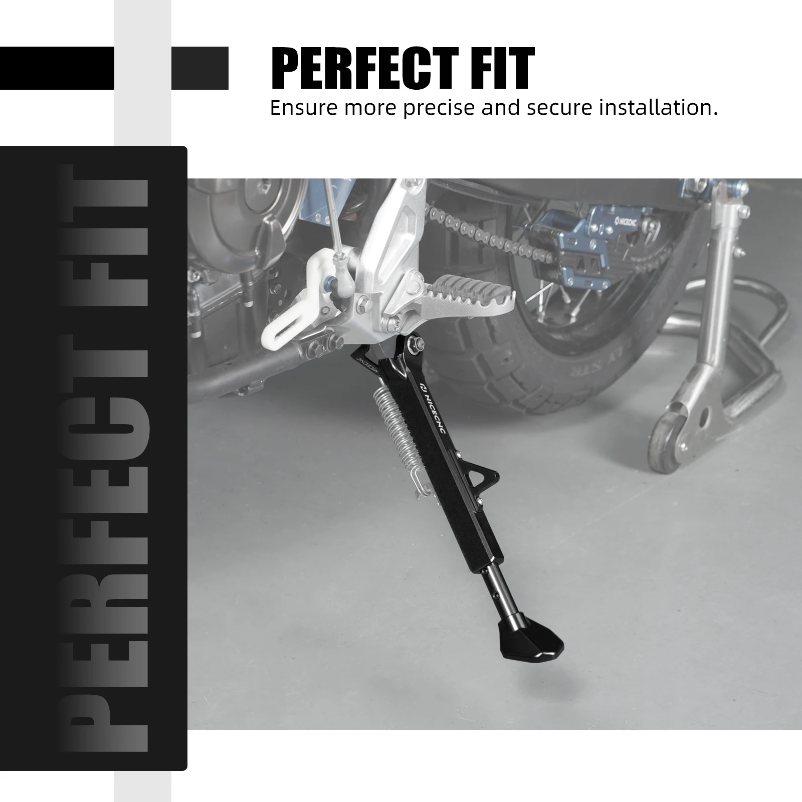 Für Yamaha Tenere 700 T700 XTZ700 2019–2024, verstellbarer Ständer, Seitenständer + Federschalter, Schutz, Rallye-Edition 2020–2024 – Detail 7