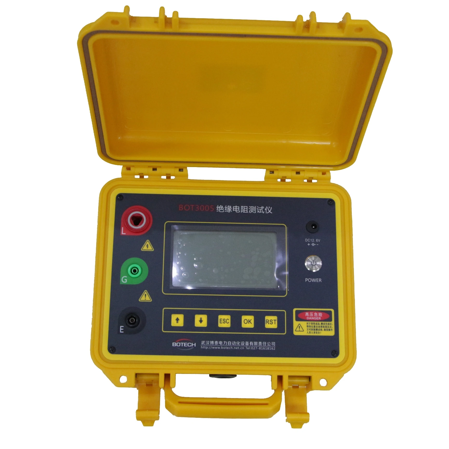 

BOT3005 insulation resistance tester performs insulation, absorption ratio and polarization index tests on power equipment