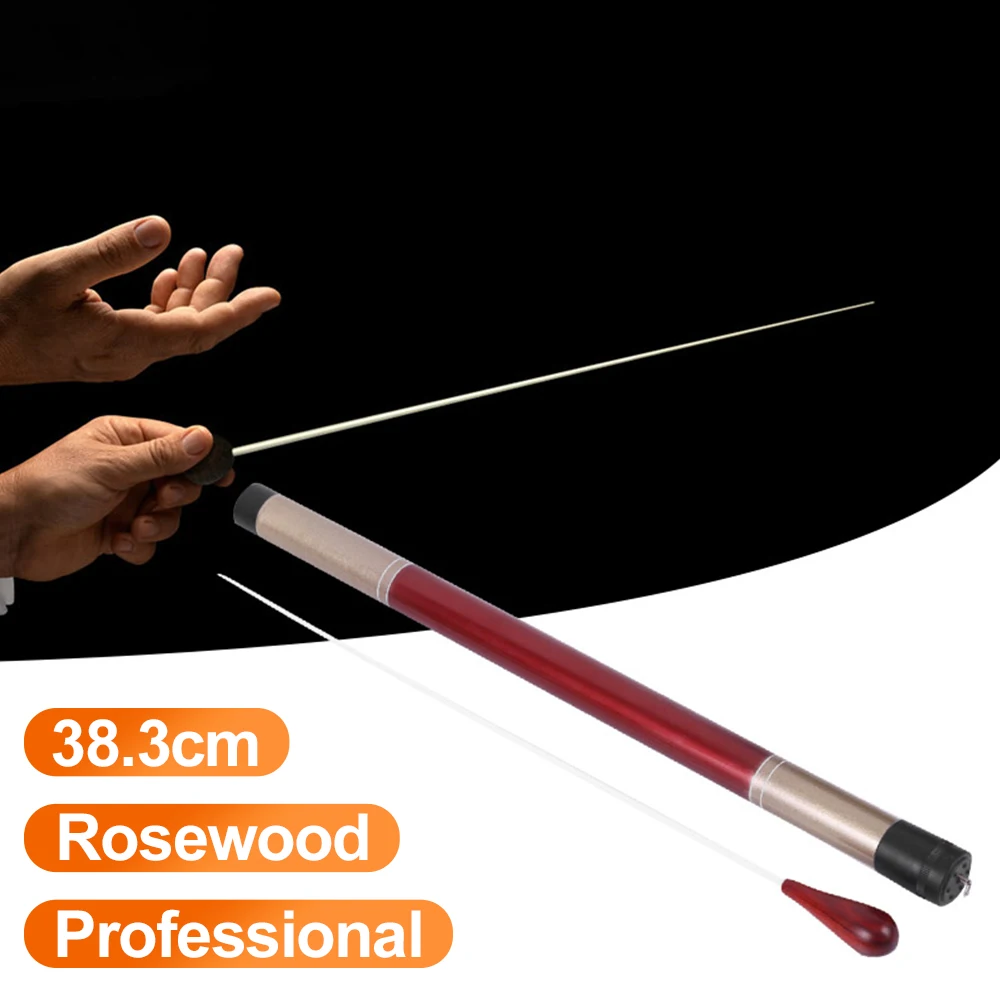 Music Conductor Wooden Baton Band Director Stick Rhythm 38.3cm Music Wand Orchestra Concert Conducting Rosewood Handle With Tube