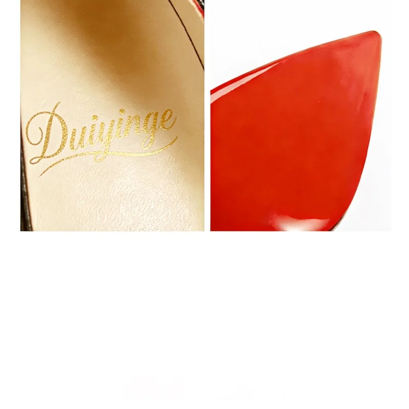 여성용 힐 2026 트렌드 가죽 럭셔리 레드 바텀 하이힐 12cm 뾰족한 앞코 스틸레토 펌... - 5