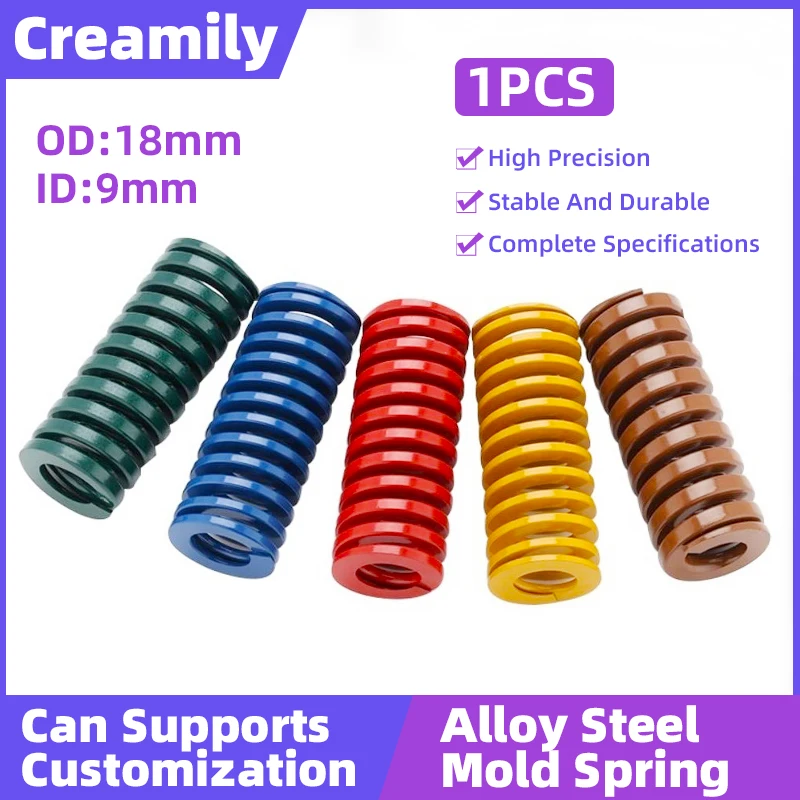 

Creamily 1PCS Mould Die Spring Compression Spiral Pressure Durable Spring Stamping Springs Pedal Tool OD=18mm ID=9mm L=20-100mm