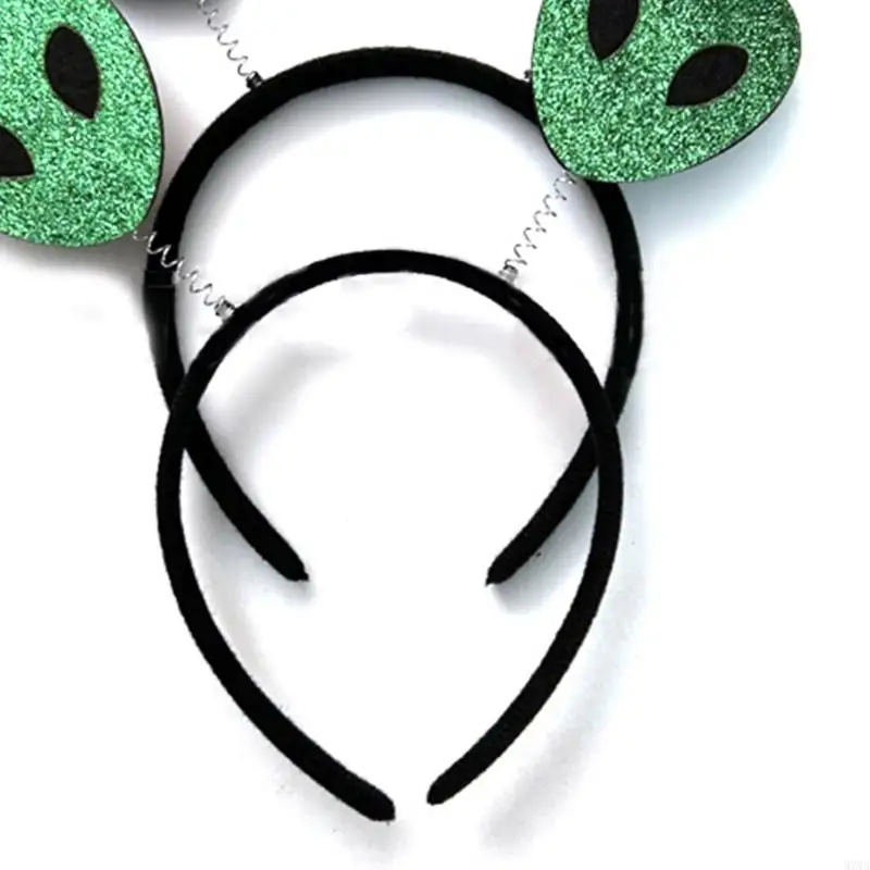 

MXMA Silver Bouncing Sequins Alien Hair Hoop Halloween Carnivals Headpiece Easter Party Cosplay Prop for Adult Unisex