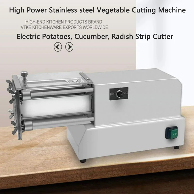 Electric Stainless steel Fruit Vegetable Cutting Machine Cucumber/Radish/Onions/French fries/Potatoes Strip Cutter Commercial