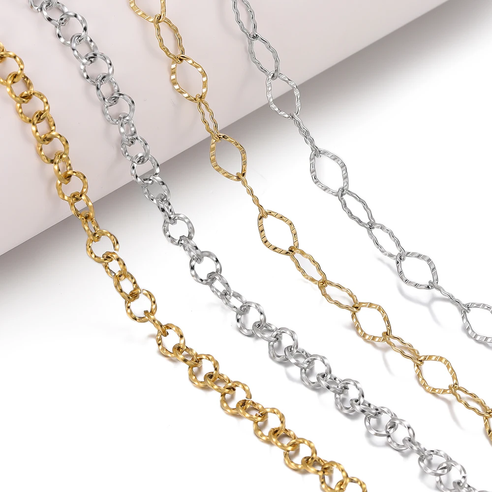 1Meter Stainless Steel Large Heavy Chunky Chains Gold Steel Color Chains for Handmade DIY Necklace Bracelet Jewelry Accessories image 5