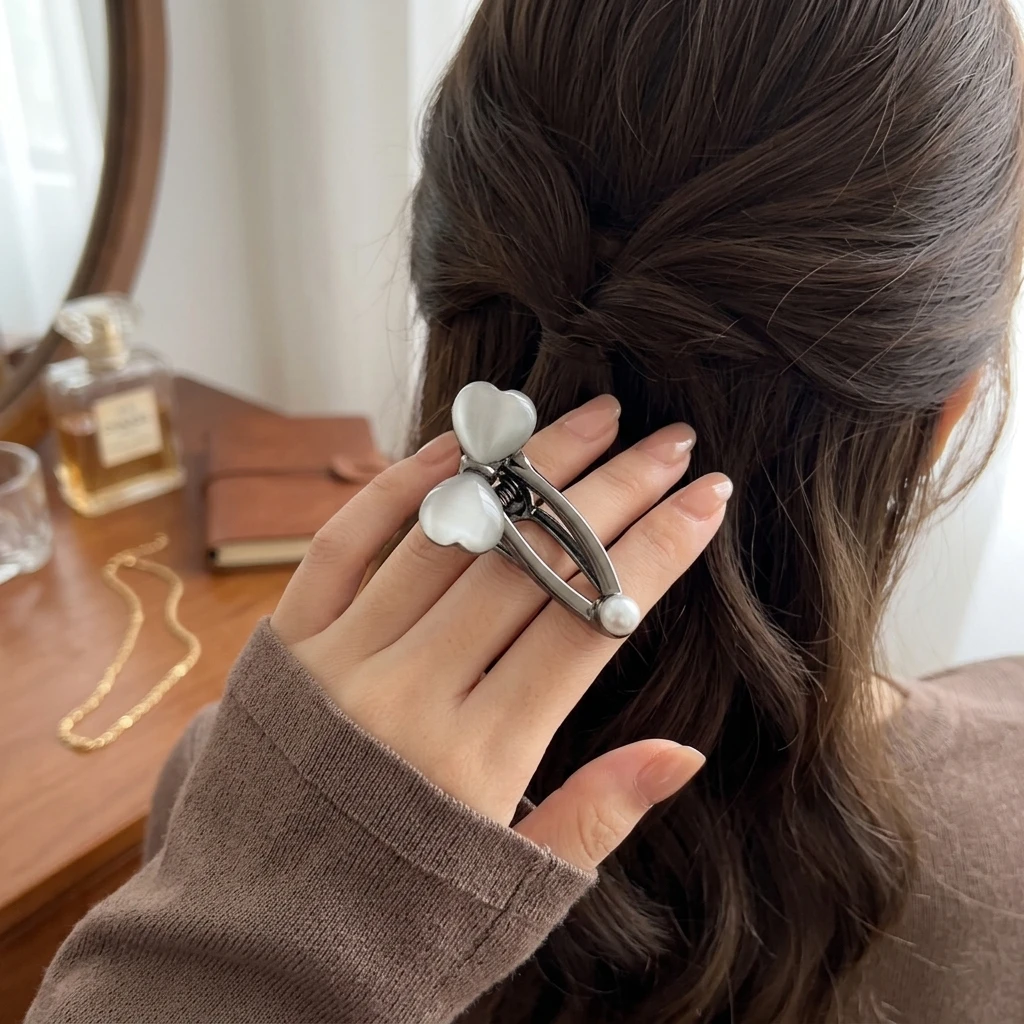 

Metal Bowknot Hair Clip with Simulated Cat Eyes Stone Elegant Non Slip Grip For Women Daily Commute Hair Accessories ﻿