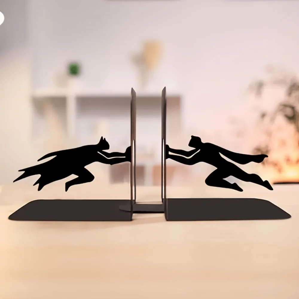 CIFBUY Superhero Iron Wall Art Metal Bookends 2Pcs Durable Sculpture Decor for Living Room Bedroom Home Hanging Ornament Gift