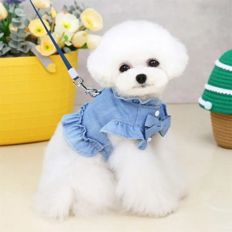 Dog Clothes Ventilate Antibacterial Finishing Denim Available In Multiple Colors Dog Supplies Pet Clothing Dog Dress 5 Sizes