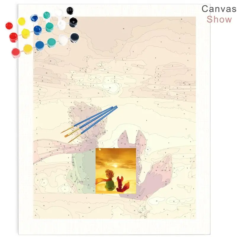 CHENISTORY 60x75cm Diy Oil Digital Painting By Numbers Kits Cartoon Little Prince Acrylic Paint By Numbers For Adults Home Decor